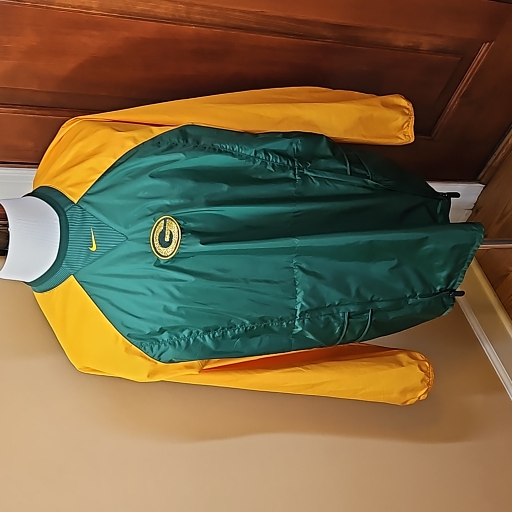 GREENBAY PACKERS Nike PULL OVER Rain Longsleeve Xl GREEN GOLD NFL FOOTBALL NWT